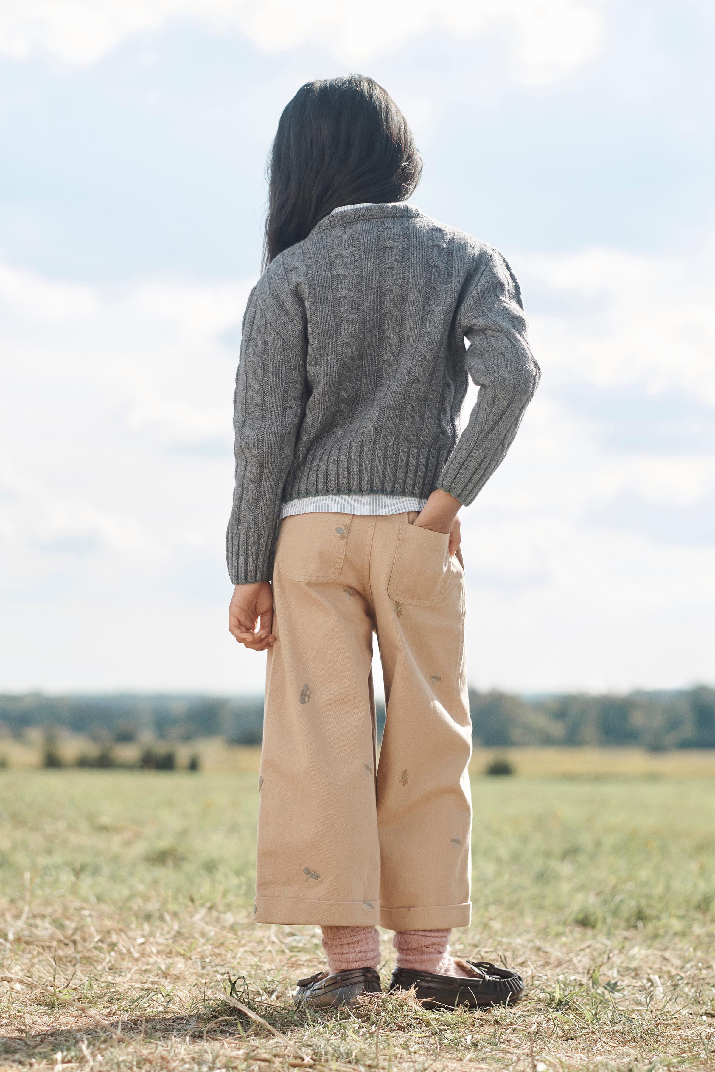 LIMITED EDITION EMBROIDERED INSECT STRAIGHT-LEG PANTS